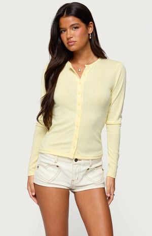 Maeva Button Up Pointelle Top image number 1