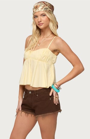 Byrdie Ruched Babydoll Tank Top image number 2
