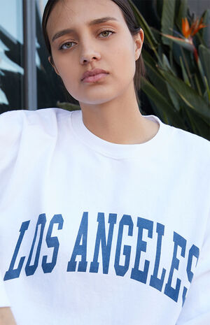 White Los Angeles Long Sleeve T-Shirt image number 2