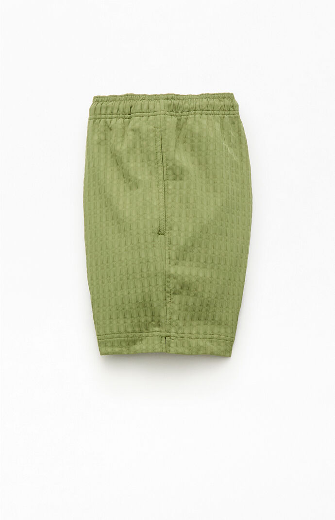 Pacsun Green Hudson Striped 5.5" Swim Trunks