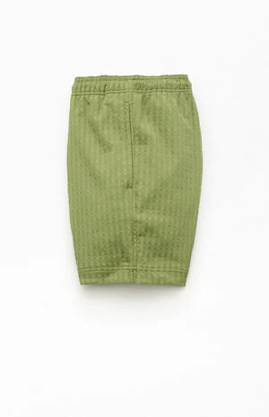 Green Hudson Striped 5.5" Swim Trunks image number 3