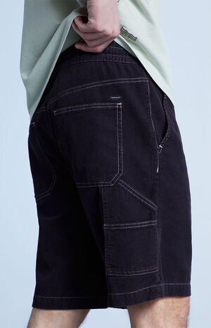 Black Corduroy Carpenter Shorts image number 3