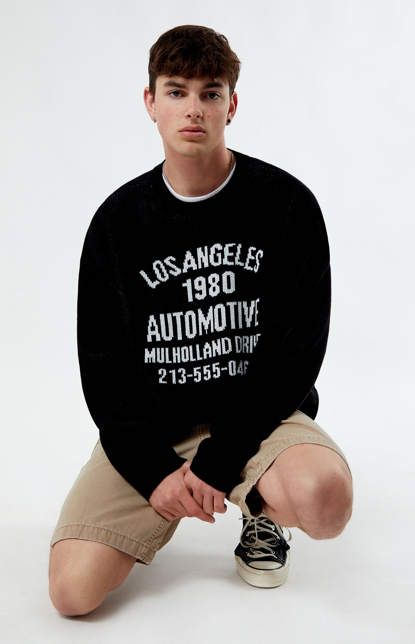 Pacsun Motors Destroyed Cropped Sweater | PacSun