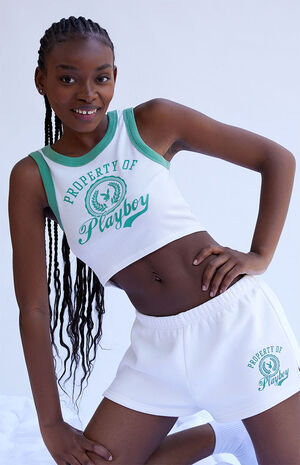 By PacSun Off White Crest Ribbed Tank Top image number 2