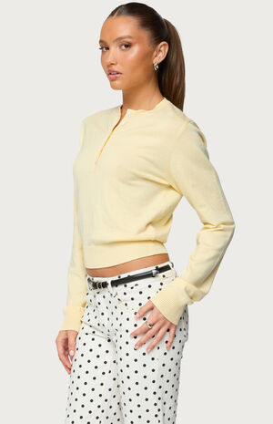 Yolana Henley Light Knit Sweater image number 2