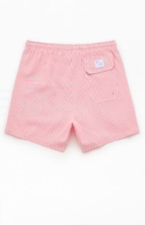 Striped Seersucker 5" Swim Trunks image number 2
