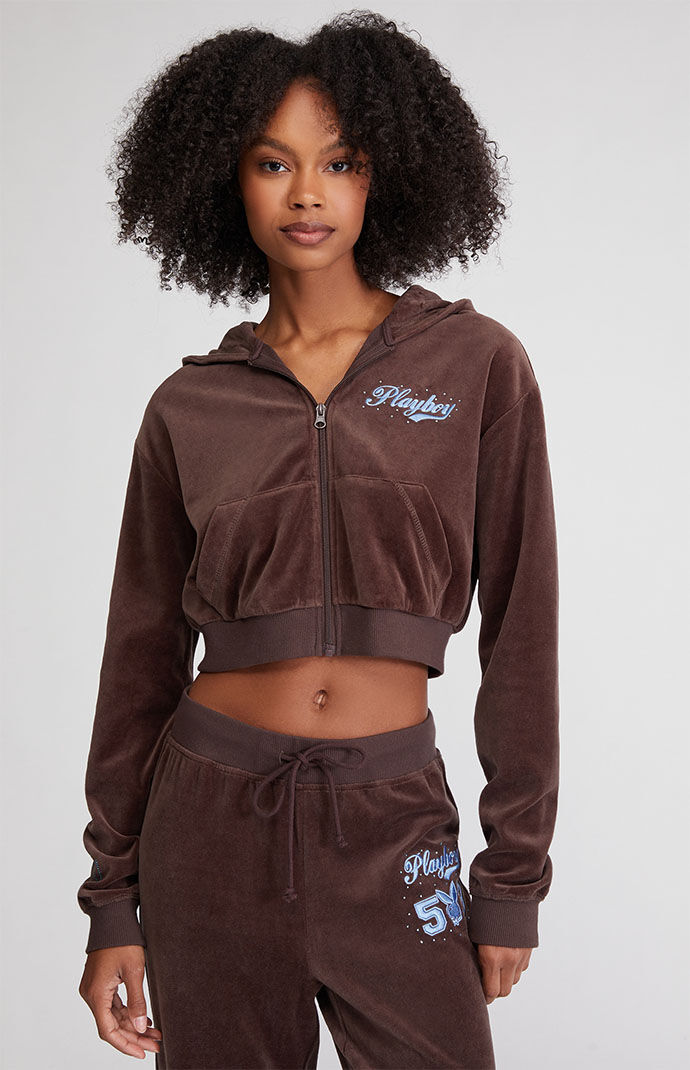 Playboy By PacSun Velour Track Jacket PacSun