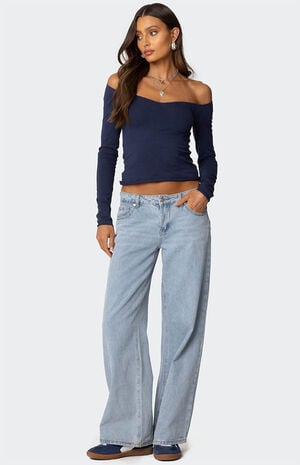 Nattie Off Shoulder V Neck Top image number 5