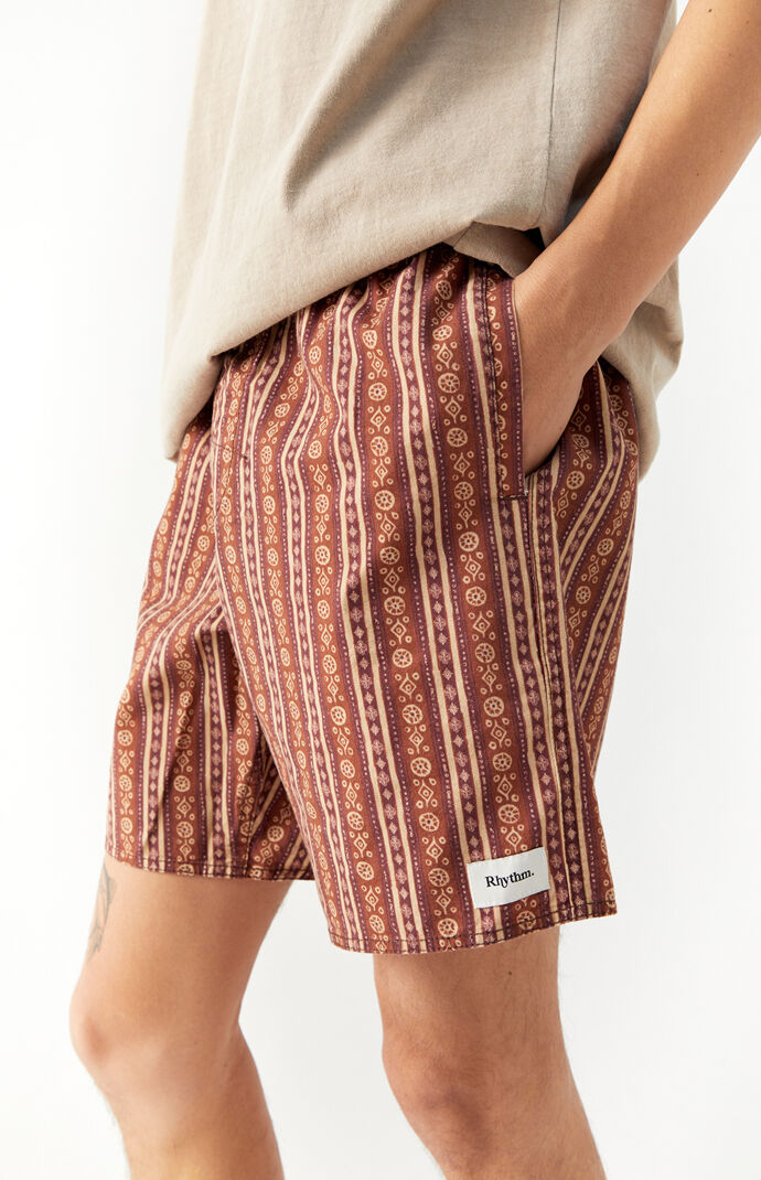 Geometric Striped Shorts