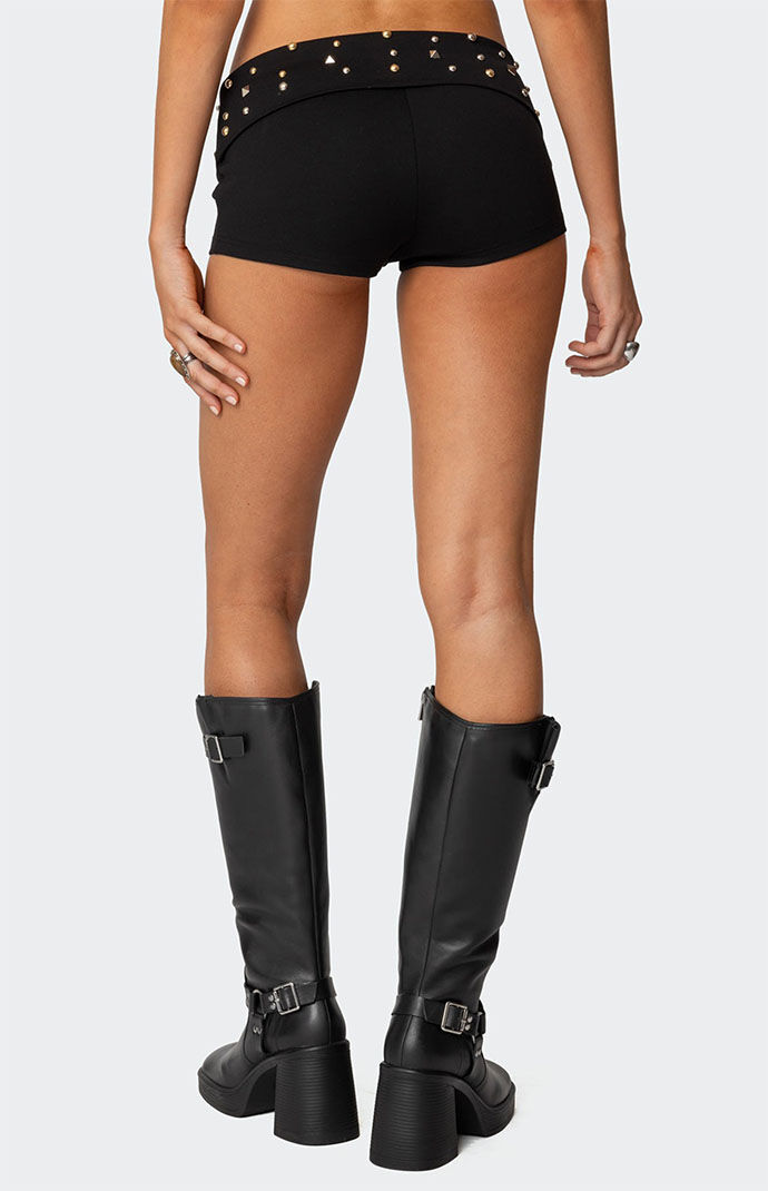 Edikted Studded Foldover Micro Shorts | PacSun