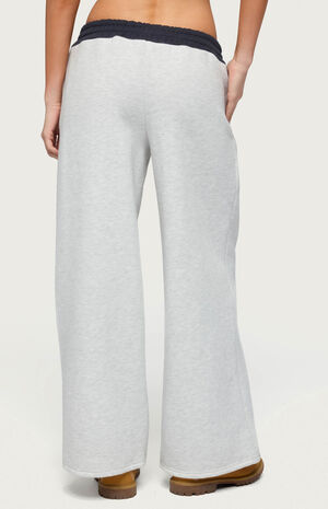 Petite Contrast Embroidered Sweatpants image number 3