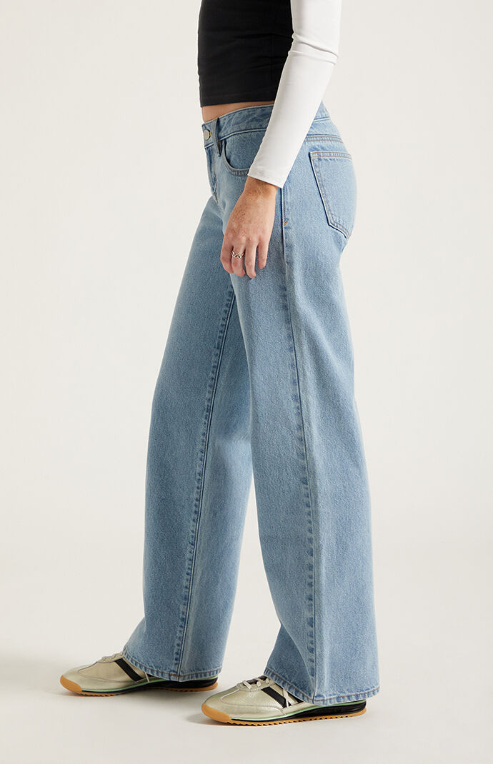 Pacsun Zoe Low Rise Girlfriend Jeans Light Blue Wash