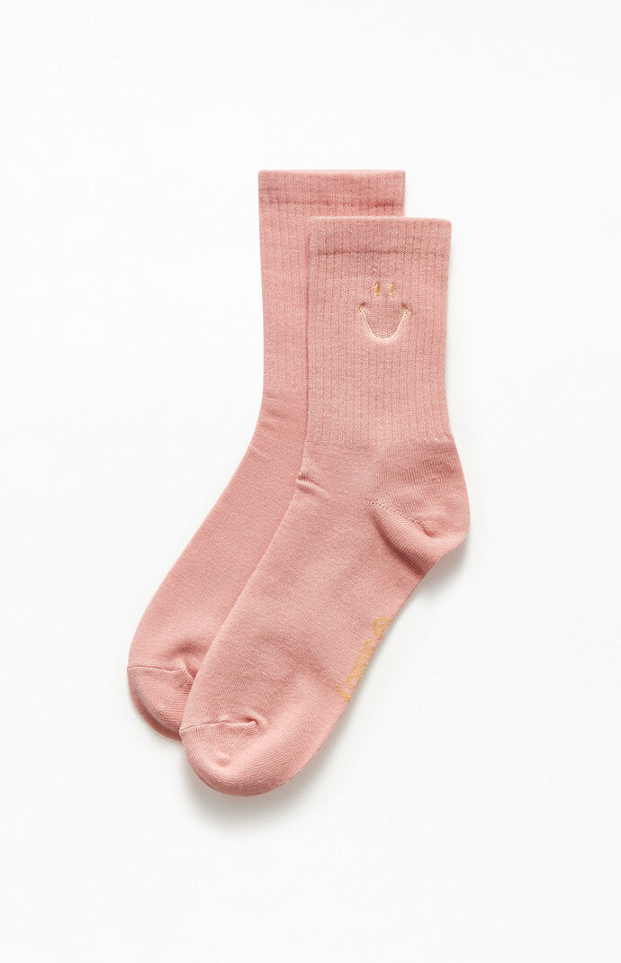 Mauve Smiley Socks