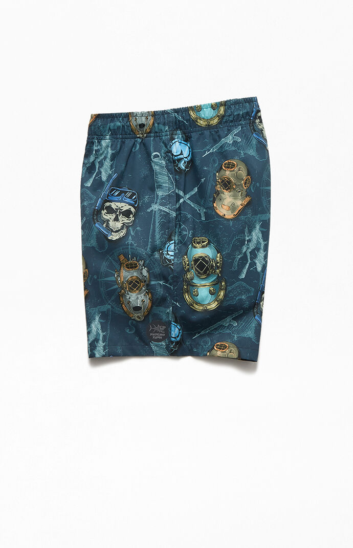 Psycho Scuba Divers 17" Swim Trunks