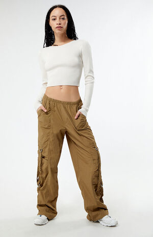 Ruched Low Rise Pull-On Pants image number 1