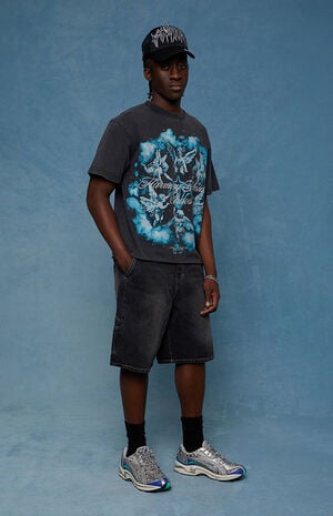 Parker Baggy Denim Carpenter Shorts Black image number 2