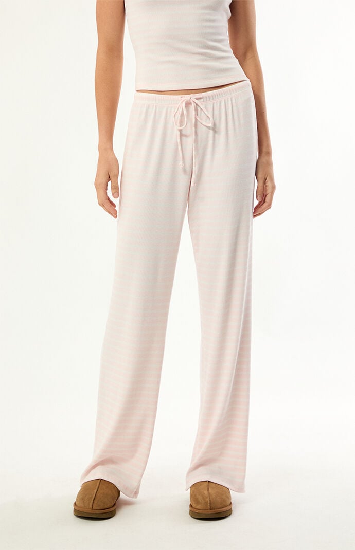 Your Favorite Pink & White Lounge Striped Baggy Pants