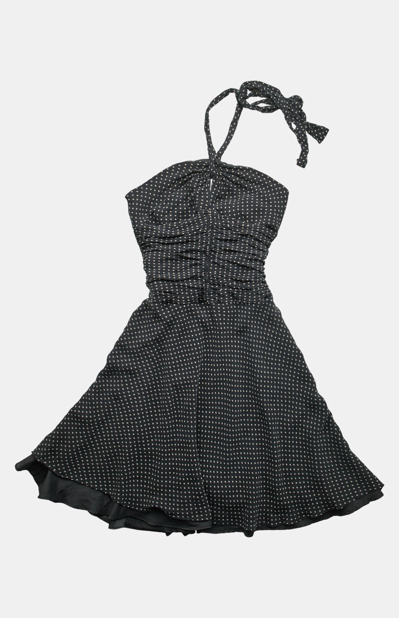 PS VINTAGE 90s Polka Dot Halter Midi Dress