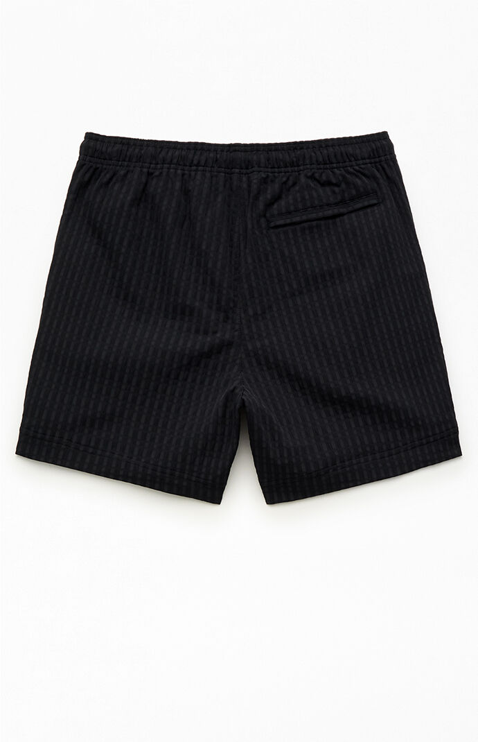 Pacsun Black Hudson Striped 5.5" Swim Trunks