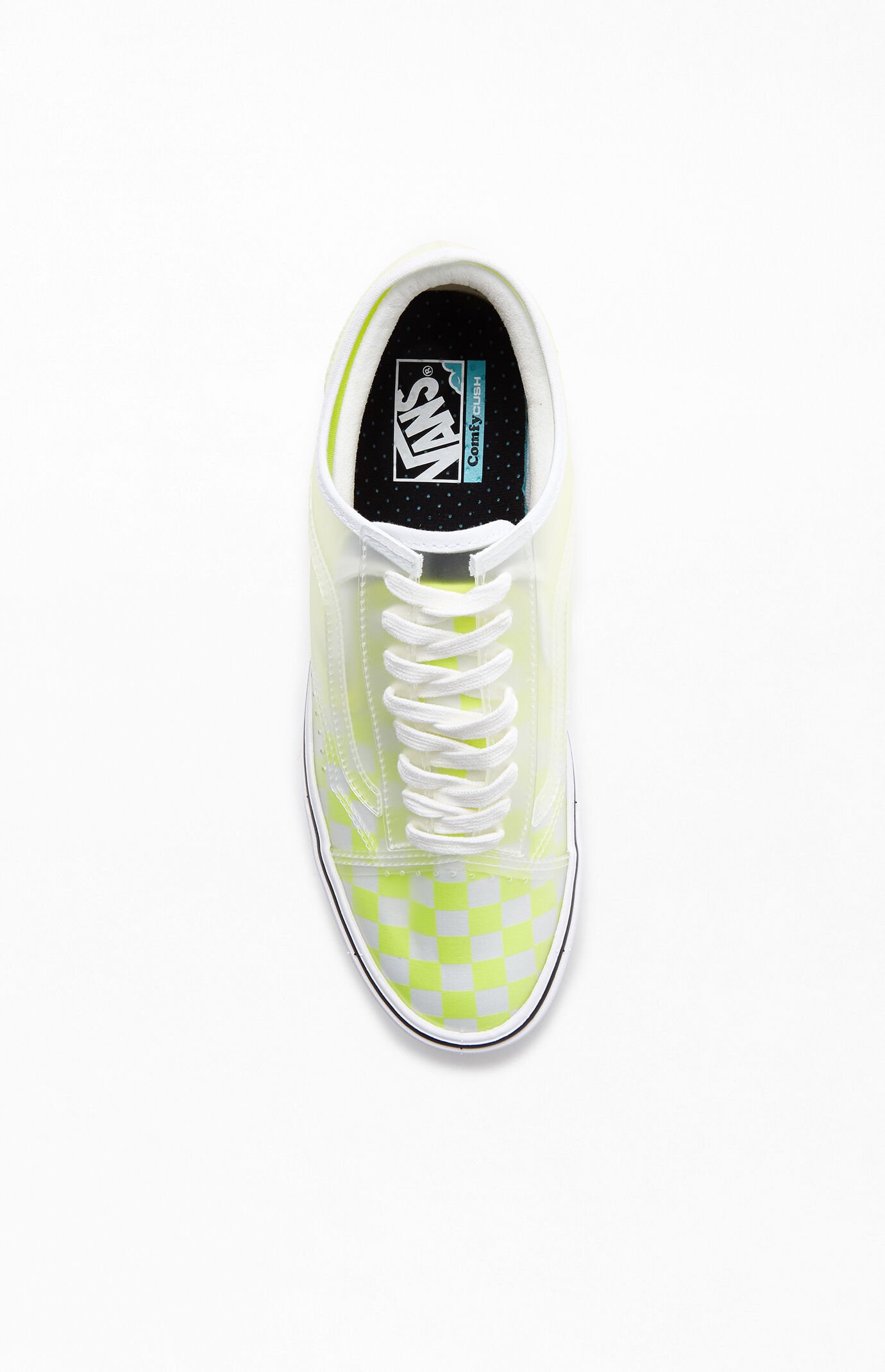 Vans Neon Yellow Checkerboard ComfyCush Slip Skool Shoes PacSun