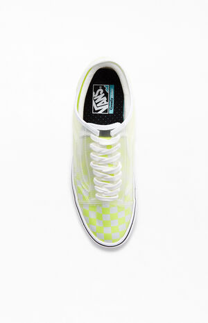Neon Yellow Checkerboard ComfyCush Slip-Skool Shoes image number 5