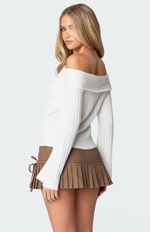 Brandy Fold Over Ribbed Sweater image number 5