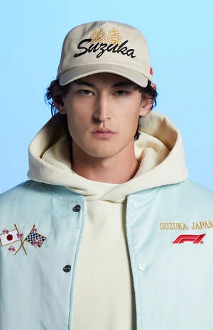 x Pacsun Suzuka Cream Racing Snapback Hat image number 1