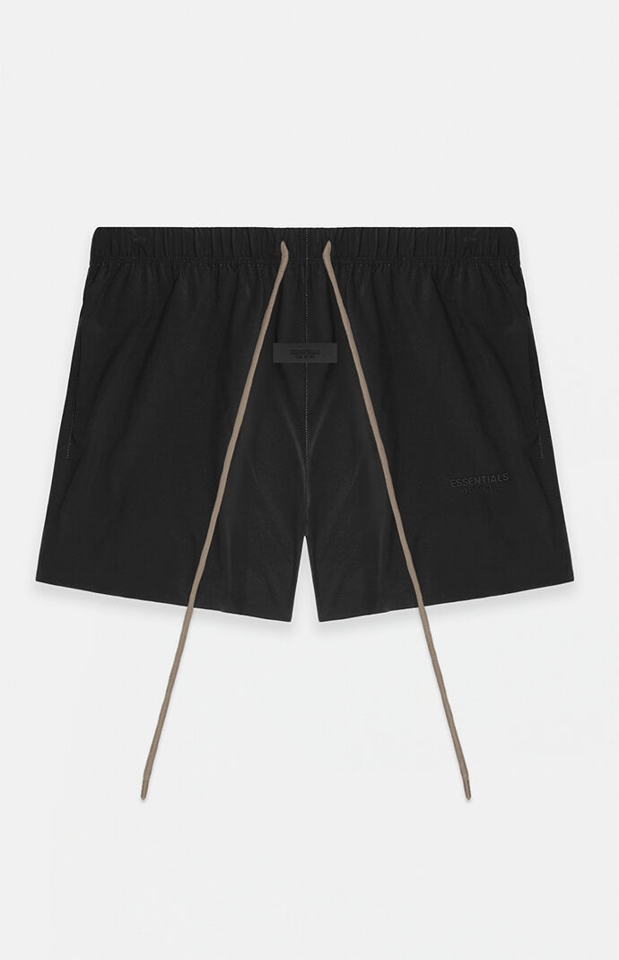 Fear of God Essentials Black Nylon Running Shorts | PacSun