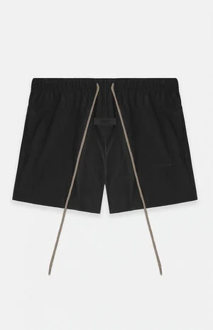 Black Nylon Running Shorts image number 1