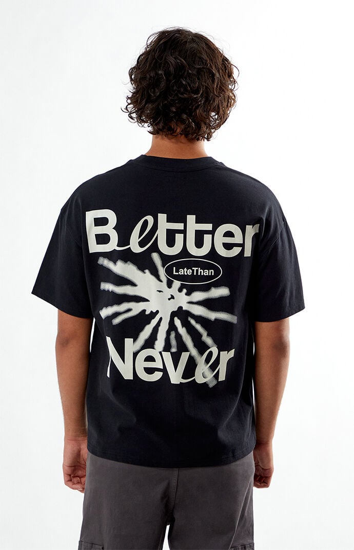 better than now ロゴTシャツ ブラック Pacsun Better Late T-Shirt | Pacsun