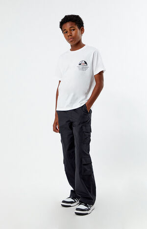 Stretch Black Porter Baggy Cargo Pants image number 5