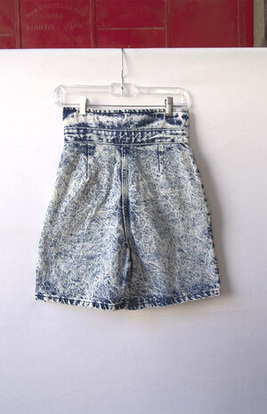 Upcycled Acid Wash Denim Shorts image number 3