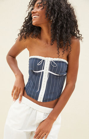 Willa Lace Trim Strapless Top image number 1