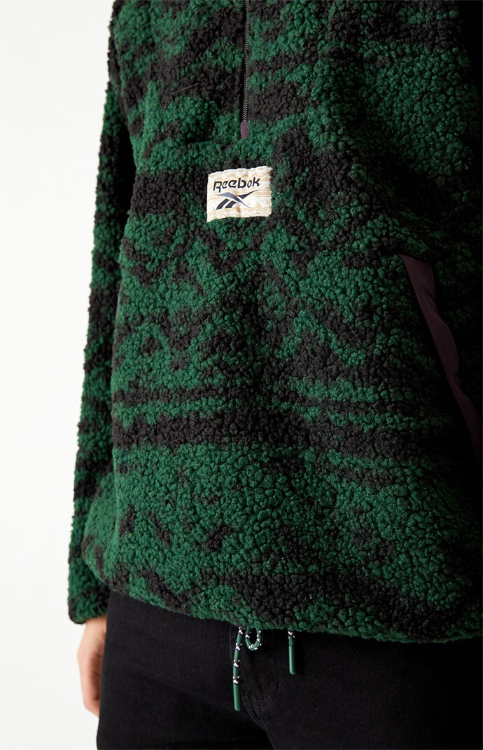 Classics Green Printed Sherpa Pullover