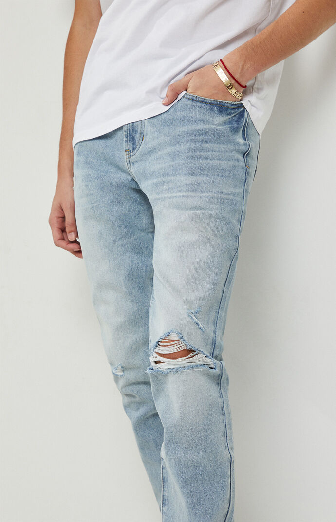 Destroy Light Stacked Skinny Jeans