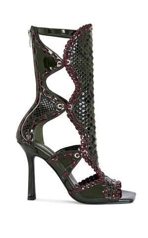 Women's Indrani Olive Gladiator Stiletto Sandal Booties image number 1