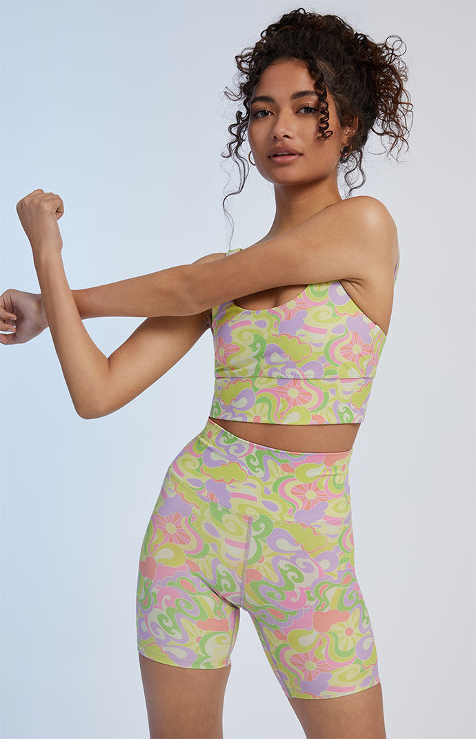 Beach Riot Psychedelic Sunshine Biker Shorts PacSun