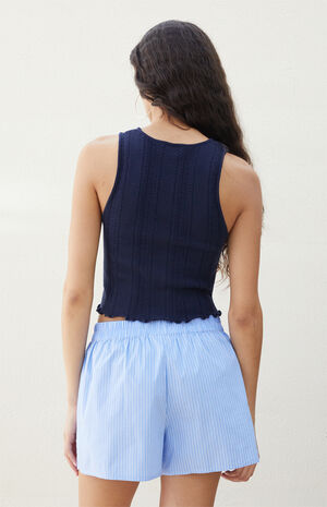 Pointelle High Neck Tank Top image number 3