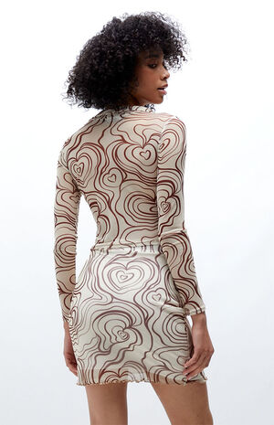 Cream & Brown Mesh Crop Top image number 4