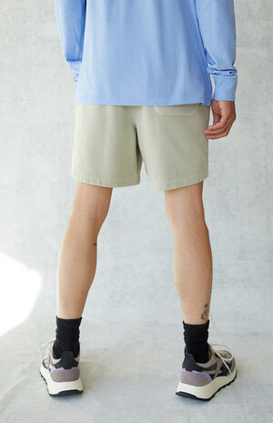 Beige Pigment Wash Volley Sweat Shorts Beige Pigment Wash Volley Sweat Shorts image number null