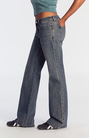 Jade Low Rise Bootcut Jeans Dark Indigo image number 5