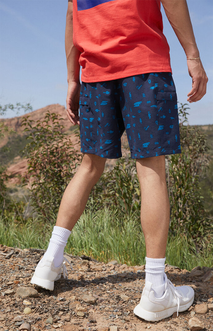 Navy Classic V Belted Shorts