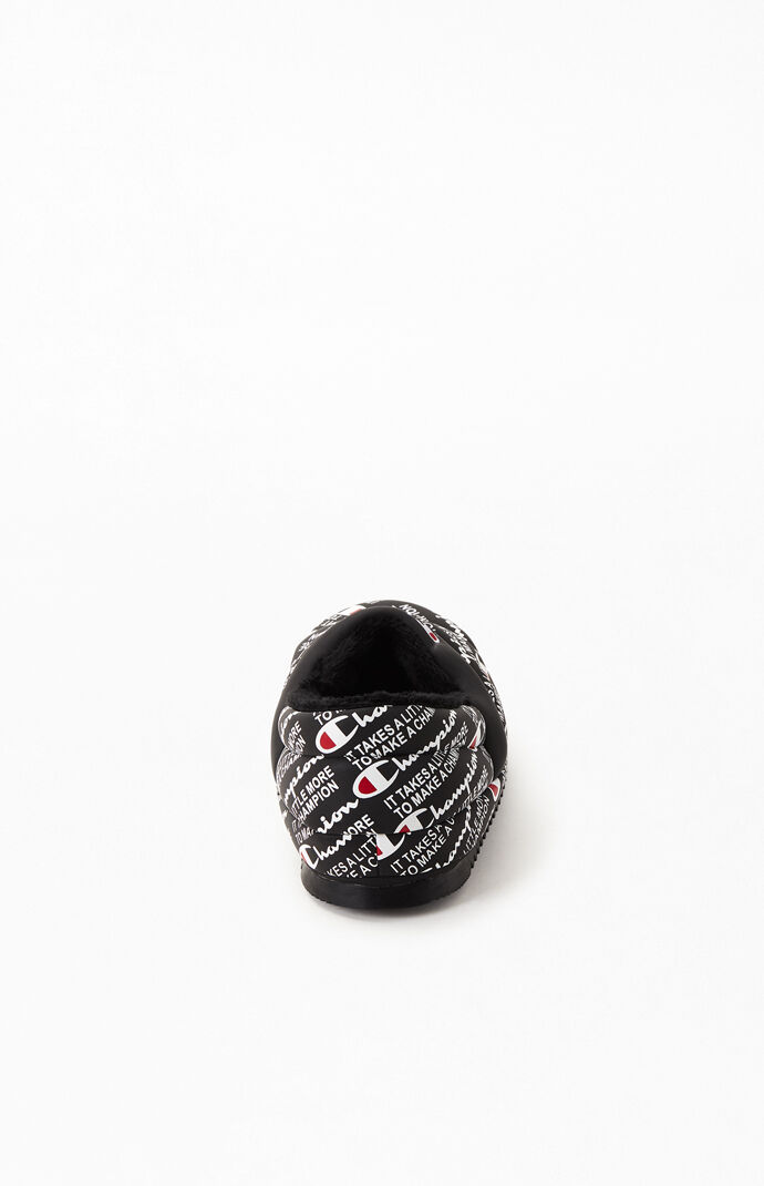 Black Varsity Reflective Slippers