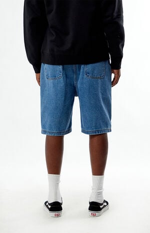 Thorns Black Baggy Denim Shorts image number 4