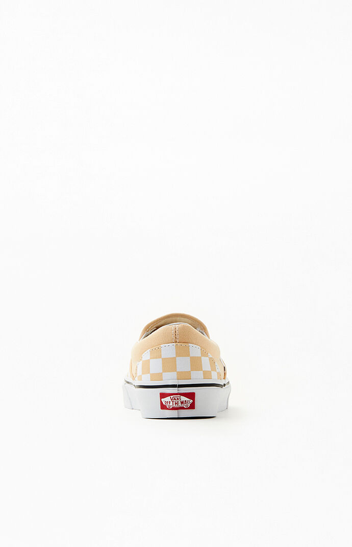 Vans Peach Checkerboard Slip On Shoes PacSun
