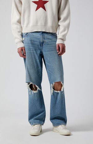 Medium Indigo Ripped Baggy Jeans
