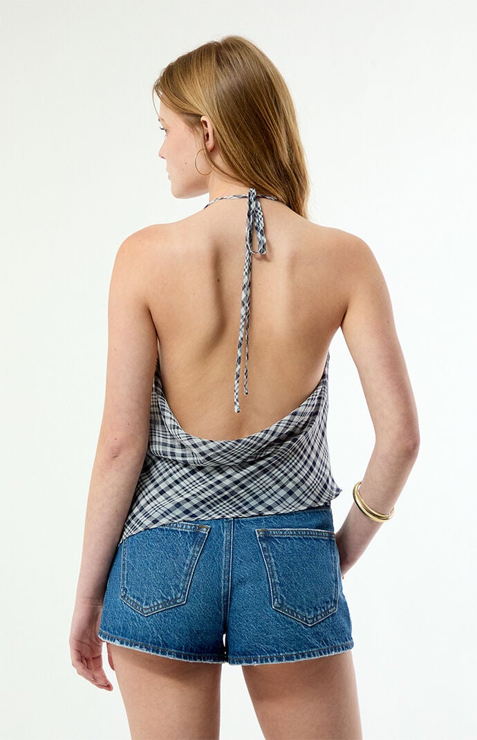 Beverly and Beck Stella Plaid Cowl Neck Tank Top