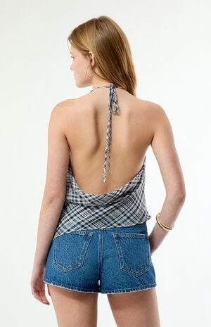 Stella Plaid Cowl Neck Tank Top image number 4