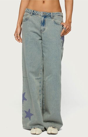 Trish Stars Low Rise Baggy Jeans image number 1