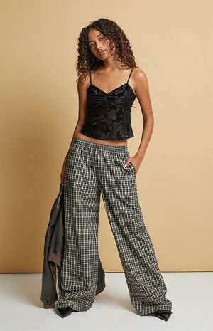 Black Flannel Boxer Pajama Pants image number 5